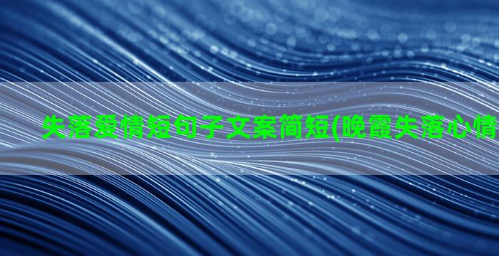 失落爱情短句子文案简短(晚霞失落心情的短句子)