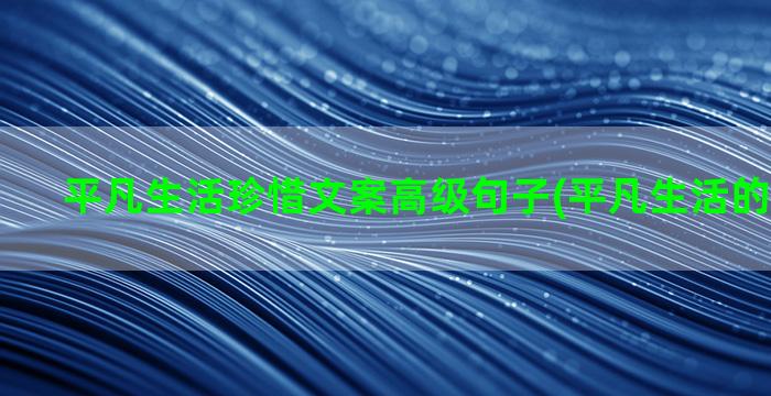 平凡生活珍惜文案高级句子(平凡生活的文案简短)