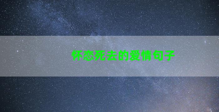 怀恋死去的爱情句子