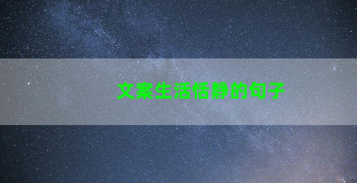 文案生活恬静的句子