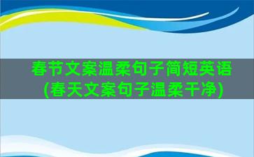 春节文案温柔句子简短英语(春天文案句子温柔干净)