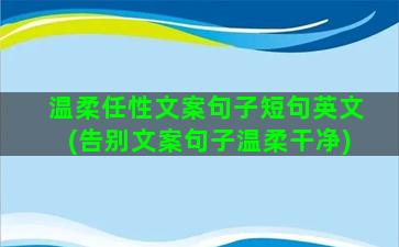 温柔任性文案句子短句英文(告别文案句子温柔干净)