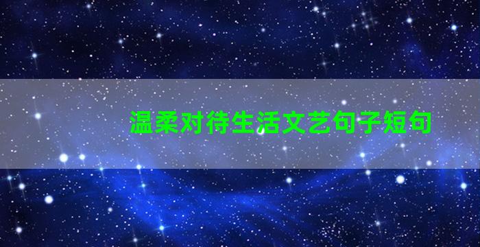 温柔对待生活文艺句子短句