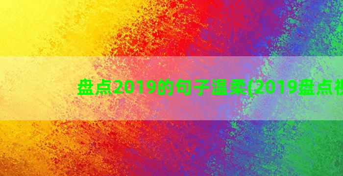 盘点2019的句子温柔(2019盘点视频)